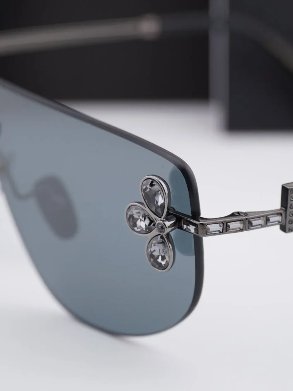 Dolce & Gabbana DG2333B 12866G Shield Sunglasses - Gunmetal / Grey